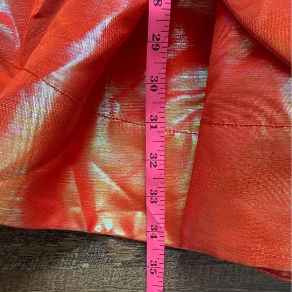 CHRISTOPHER JOHN ROGERS orange shiny puffy sleeve dress for Target sz xxs EUC - Picture 14 of 14